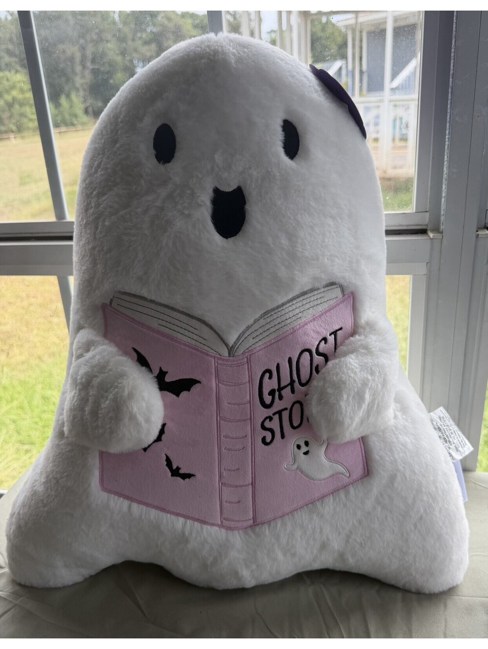 Martha Stewart Halloween Summerween Pillow Ghost Stories Pink Book Soft Pink NWT